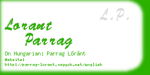 lorant parrag business card