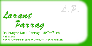 lorant parrag business card